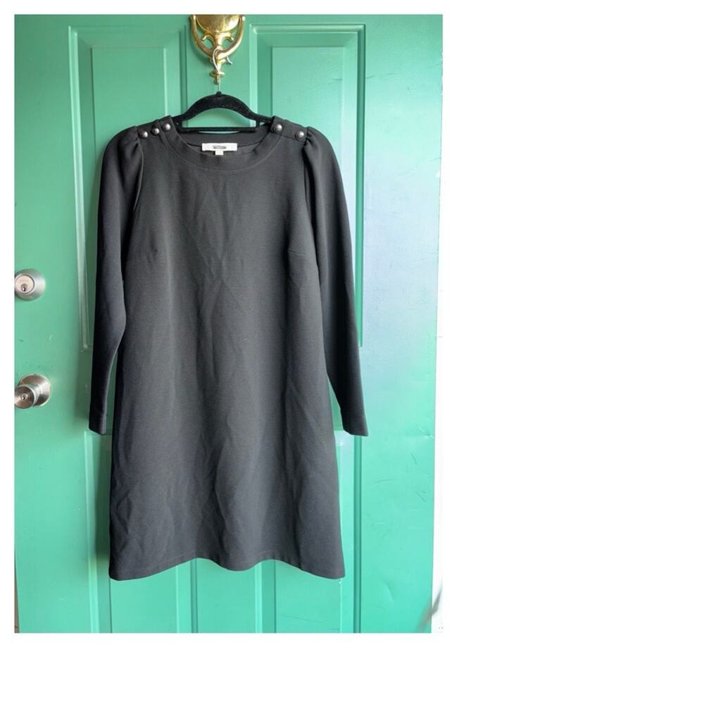 LOFT size large Black Long Sleeve Dress with Button Detail excellent condition
